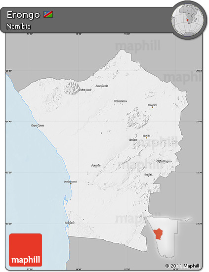 Gray Map of Erongo, single color outside