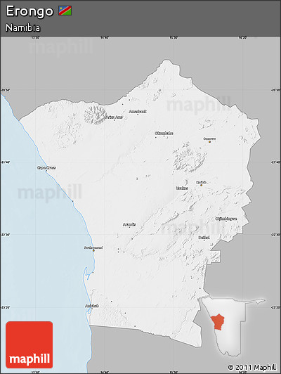 Gray Map of Erongo, single color outside