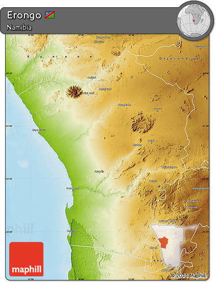 Physical Map of Erongo
