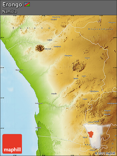 Physical Map of Erongo