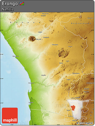 Physical Map of Erongo