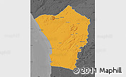 Political Map of Erongo, darken, desaturated
