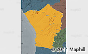 Political Map of Erongo, darken, semi-desaturated