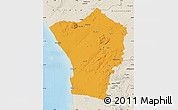 Political Map of Erongo, shaded relief outside