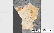 Satellite Map of Erongo, darken, desaturated