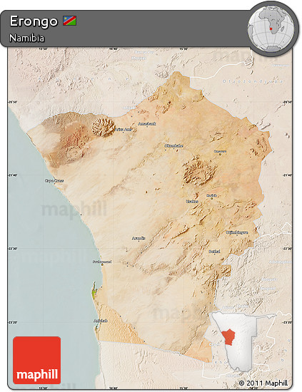 Satellite Map of Erongo, lighten