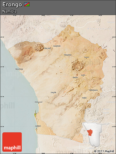 Satellite Map of Erongo, lighten