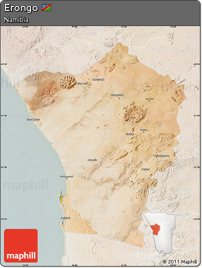Satellite Map of Erongo, lighten