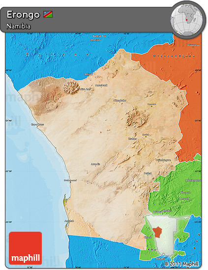 Satellite Map of Erongo, political outside