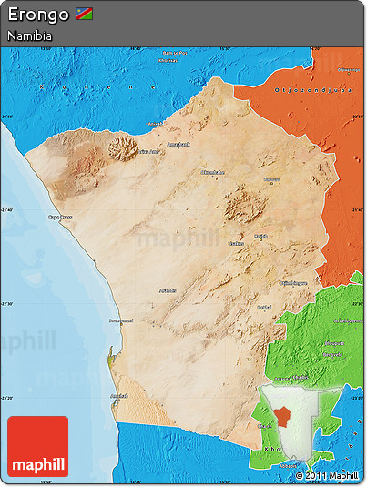 Satellite Map of Erongo, political outside