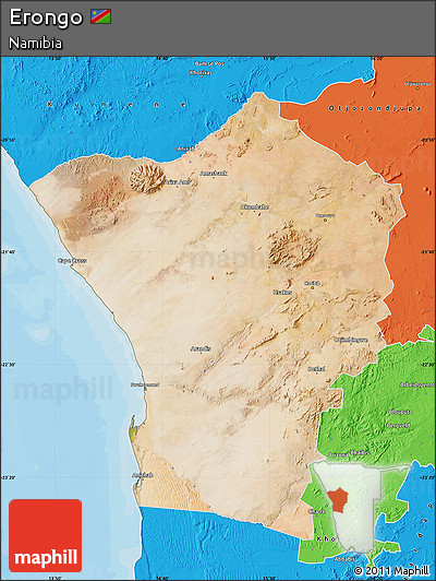 Satellite Map of Erongo, political outside