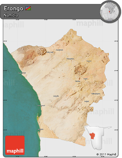 Satellite Map of Erongo, single color outside