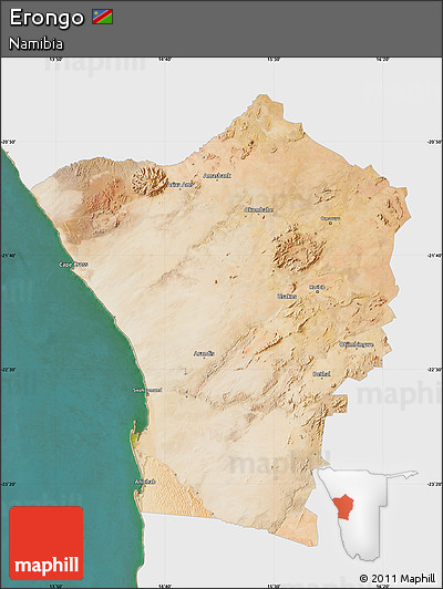 Satellite Map of Erongo, single color outside