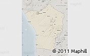 Shaded Relief Map of Erongo, semi-desaturated
