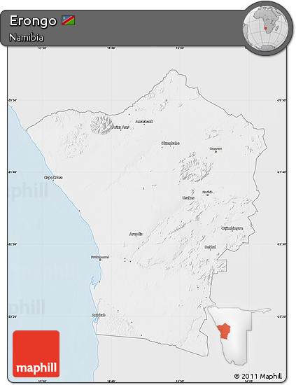 Silver Style Map of Erongo, single color outside