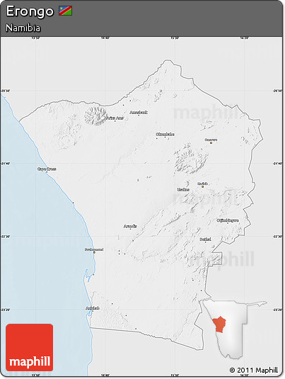 Silver Style Map of Erongo, single color outside