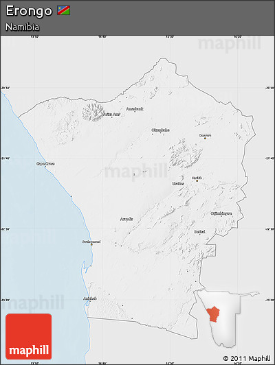 Silver Style Map of Erongo, single color outside
