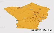 Political Panoramic Map of Erongo, cropped outside