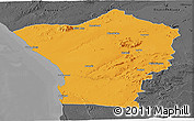 Political Panoramic Map of Erongo, darken, desaturated