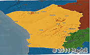 Political Panoramic Map of Erongo, darken