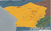 Political Panoramic Map of Erongo, darken, semi-desaturated