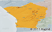Political Panoramic Map of Erongo, lighten, semi-desaturated
