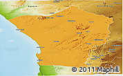 Political Panoramic Map of Erongo, physical outside