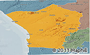 Political Panoramic Map of Erongo, semi-desaturated
