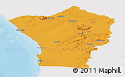 Political Panoramic Map of Erongo, single color outside