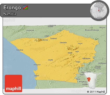 Savanna Style Panoramic Map of Erongo