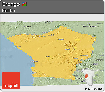 Savanna Style Panoramic Map of Erongo