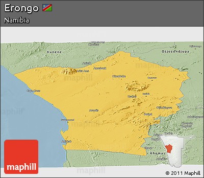 Savanna Style Panoramic Map of Erongo