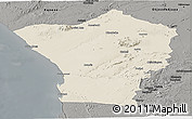 Shaded Relief Panoramic Map of Erongo, darken, semi-desaturated