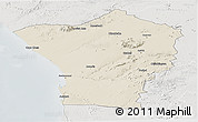 Shaded Relief Panoramic Map of Erongo, lighten, semi-desaturated