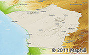 Shaded Relief Panoramic Map of Erongo, physical outside