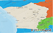 Shaded Relief Panoramic Map of Erongo, political outside