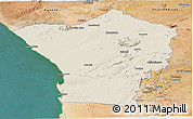 Shaded Relief Panoramic Map of Erongo, satellite outside