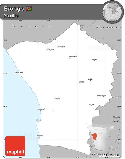 Gray Simple Map of Erongo