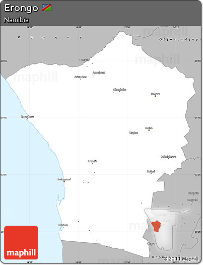 Gray Simple Map of Erongo