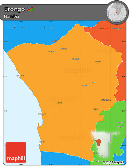 Political Simple Map of Erongo