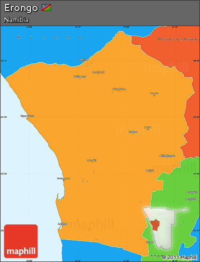 Political Simple Map of Erongo