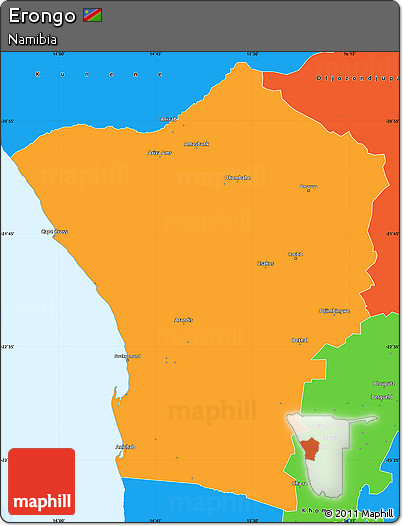 Political Simple Map of Erongo