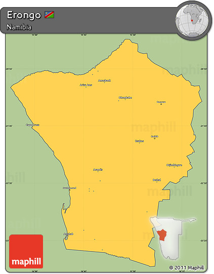 Savanna Style Simple Map of Erongo, cropped outside