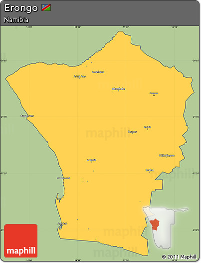 Savanna Style Simple Map of Erongo, cropped outside