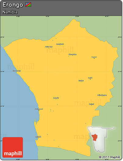 Savanna Style Simple Map of Erongo, single color outside