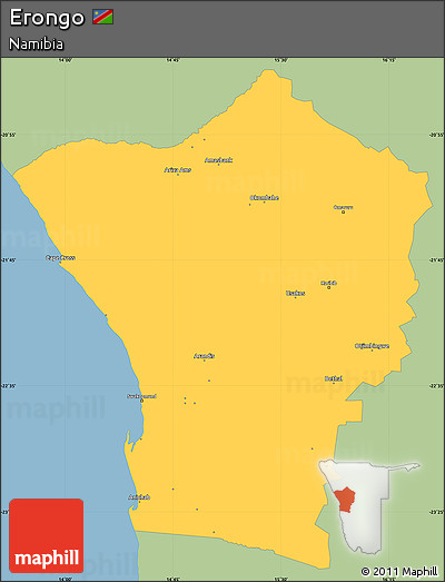 Savanna Style Simple Map of Erongo, single color outside