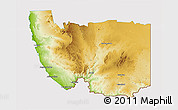 Physical 3D Map of Karas, cropped outside
