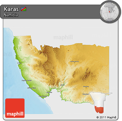 Physical 3D Map of Karas, single color outside