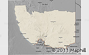 Shaded Relief 3D Map of Karas, darken, desaturated