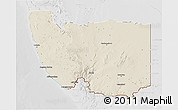Shaded Relief 3D Map of Karas, lighten, desaturated